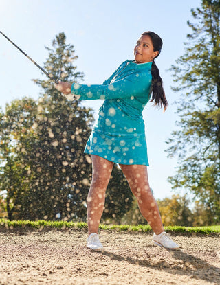 Alyssa Long Sleeve Full Zip Top - Peacock Blue