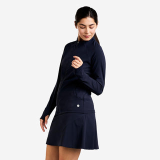 Alyssa Long Sleeve Full Zip Top - Navy