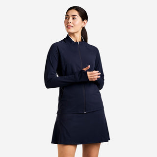 Alyssa Long Sleeve Full Zip Top - Navy