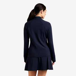 Alyssa Long Sleeve Full Zip Top - Navy