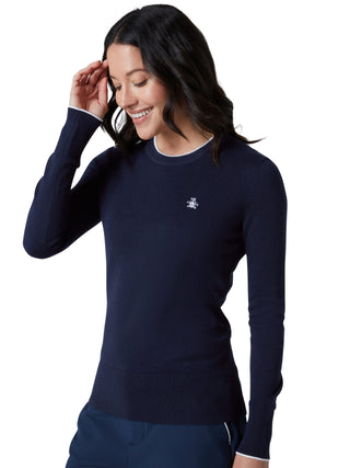 Penguin Ladies Golf Pullover Sweater with Elongated Cuffs - Navy