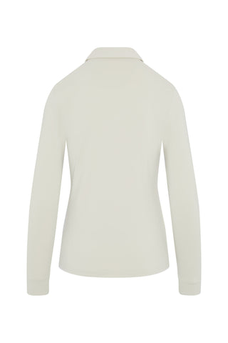 Penguin Ladies Golf Long Sleeve Polo with Power Mesh Yoke - Silver Birch