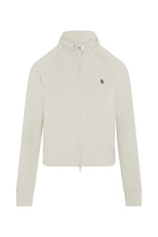 Penguin Ladies Golf Full Zip Textured Knit Jacket - Silver Birch