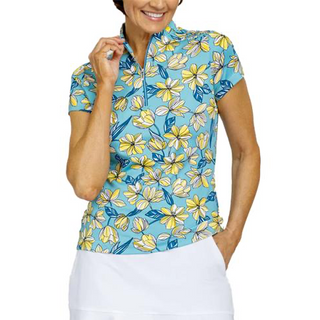 Tail Ladies Nivah Short Sleeve Golf Polo - Dancing Tulips