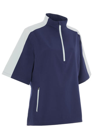 ProQuip Golf Ladies Paige Short Sleeve Rain Jacket - Navy & Silver