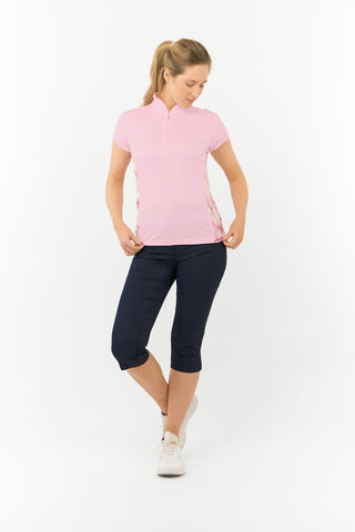 Pure Golf Ladies Holly Cap Sleeve Polo Shirt - Orchid Pink