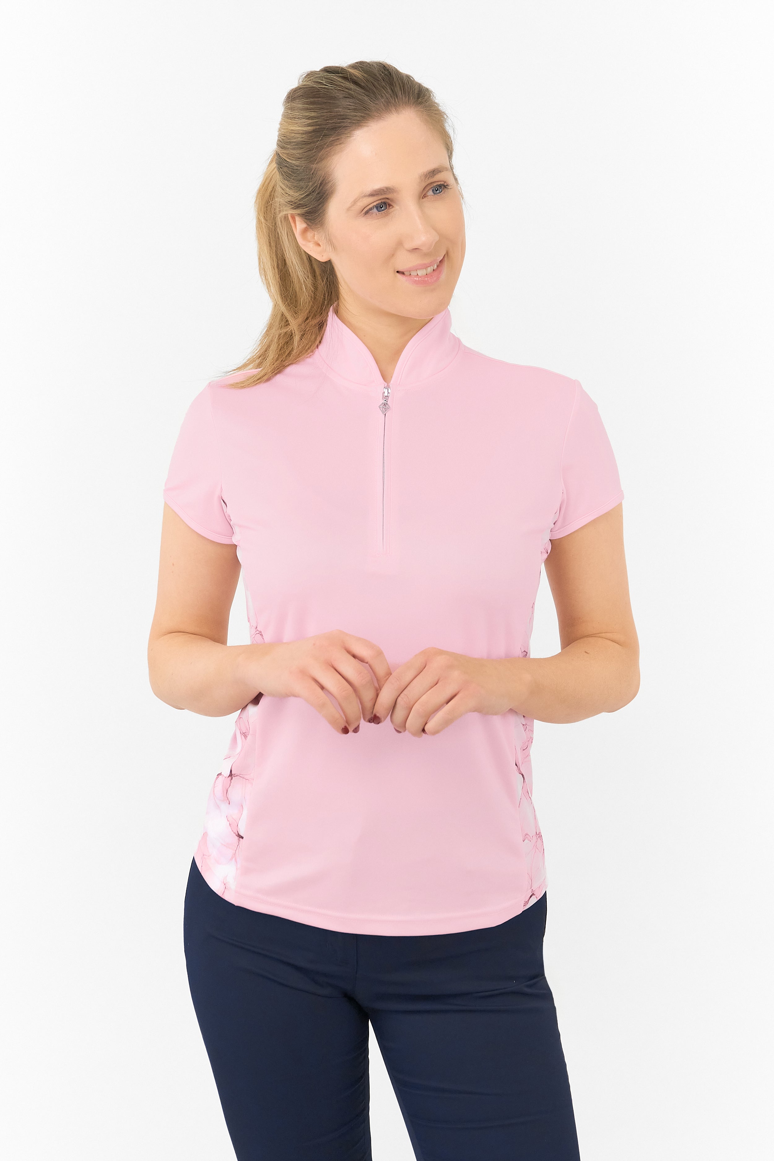 Pure Golf Ladies Holly Cap Sleeve Polo Shirt Orchid Pink