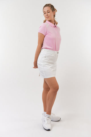 Pure Golf Ladies Keyla Lace Cap Sleeve Polo Shirt - Blossom