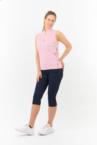 Pure Golf Ladies Elise Sleeveless Golf Polo Shirt - Orchid Pink