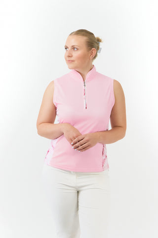 Pure Golf Ladies Elise Sleeveless Golf Polo Shirt - Orchid Pink