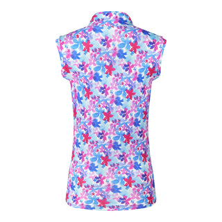 Pure Golf Ladies Rise Sleeveless Polo Shirt - Watercolour Daydream