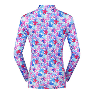 Pure Golf Ladies Serenity Quarter Zip Mid layer - Watercolour Daydream