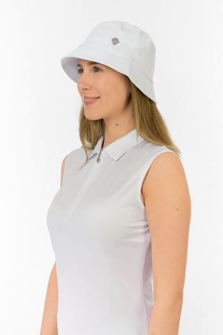 Dua Lined Ladies Golf Bucket Hat - White