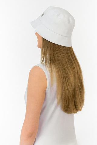 Dua Lined Ladies Golf Bucket Hat - White