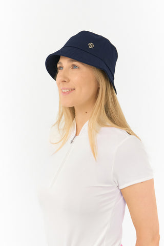 Dua Lined Ladies Golf Bucket Hat - Navy