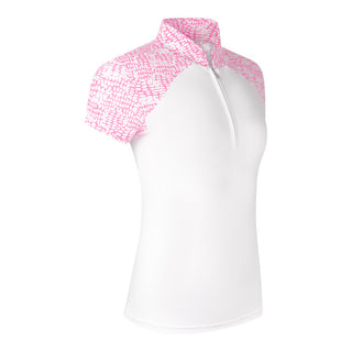 Pure Golf Spirit Cap Sleeve Womens Golf Polo Shirt - Candy Pebble
