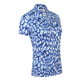 Pure Golf Rise Cap Sleeve Womens Golf Polo Shirt - Leopard Lake