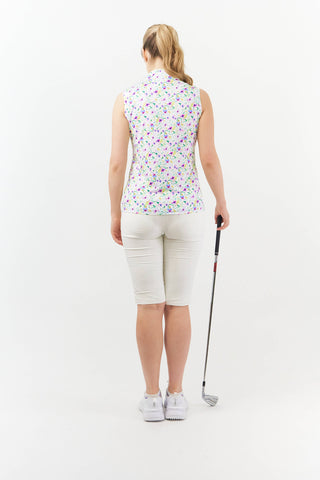 Pure Golf Rise Womens Sleeveless Polo Shirt - Ethereal Bouquet