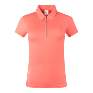 Pure Golf Christina Cap Sleeve Polo Shirt - Coral