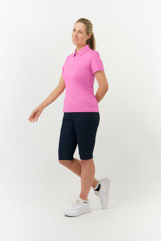 Pure Golf Christina Cap Sleeve Polo Shirt - Candy Pink