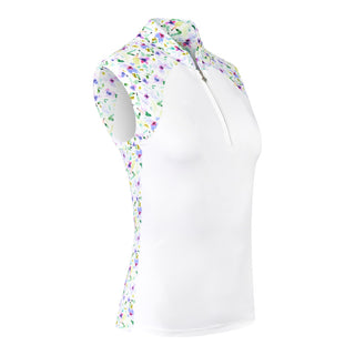 Pure Golf Freda Sleeveless Golf Polo Shirt - Ethereal Bouquet