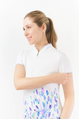 Pure Golf Aria Cap Sleeve Polo Shirt - Opal Wish