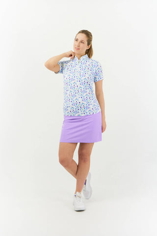 Pure Golf Ellen Short Sleeve Polo Shirt - Opal Wish