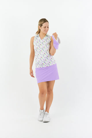 Pure Golf Aelia Sleeveless Golf Polo Shirt - Ethereal Bouquet
