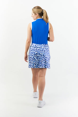 Pure Golf Bloom Ladies Sleeveless Polo Shirt -Royal Blue