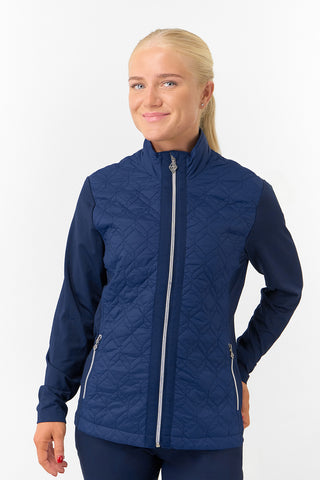 Pure Golf Irina Long Sleeve Padded Jacket - Navy