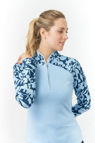 Pure Golf Maple Long Sleeve Golf Top - Midnight Rose