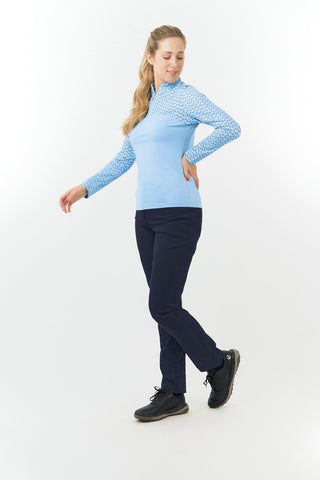 Pure Golf Cedar Long Sleeve Zip Top - Soar