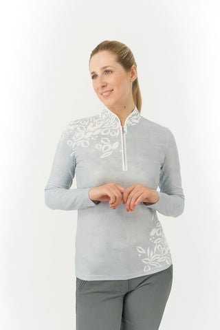 Pure Golf Natalie Brushed Golf Top - Scattered Leaves