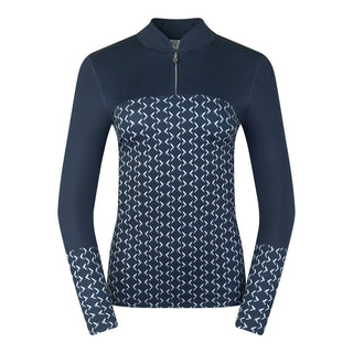 Pure Golf Amanda Long Sleeve Zip Top - Dusk