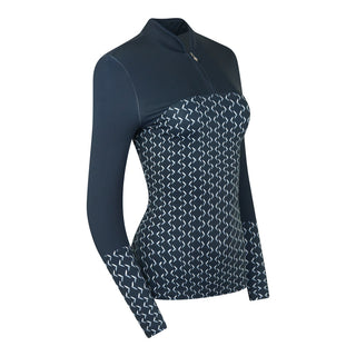 Pure Golf Amanda Long Sleeve Zip Top - Dusk