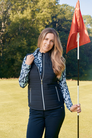 Pure Golf Ashlea Long Sleeve Zip Top - Midnight Rose