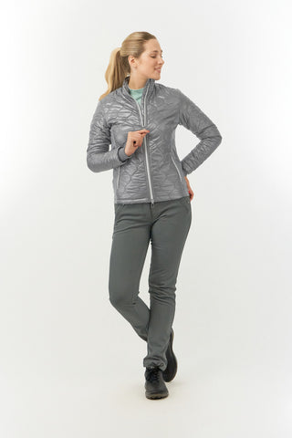 Pure Golf Bronwyn Quilted Ladies Golf Jacket - Charcoal Grey