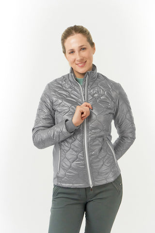 Pure Golf Bronwyn Quilted Ladies Golf Jacket - Charcoal Grey