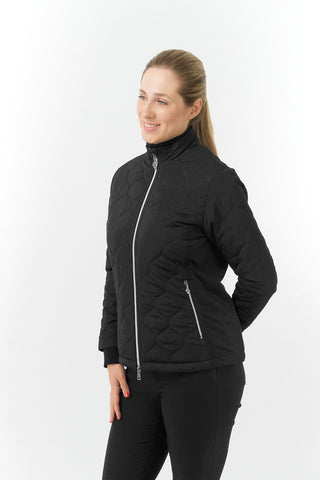 Pure Golf Bronwyn Quilted Ladies Golf Jacket - Black