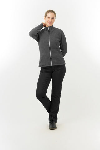 Pure Golf Scarlett Textured Ladies Golf Jacket - Charcoal Grey