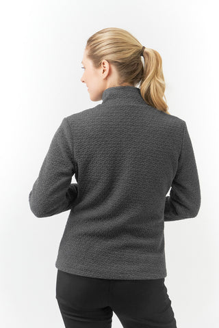 Pure Golf Scarlett Textured Ladies Golf Jacket - Charcoal Grey