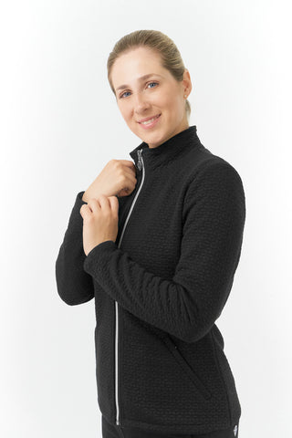 Pure Golf Scarlett Textured Ladies Golf Jacket -  Black