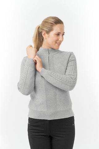 Pure Golf Sorrell  Lined Quarter Zip Ladies Golf Jumper - Grey