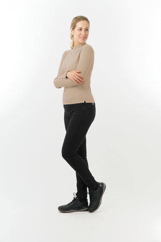 Pure Golf Olwen Super Soft Mock Neck Top - Cappuccino