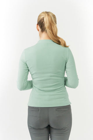 Pure Golf Olwen Super Soft Mock Neck Top - Frosted Sage Green