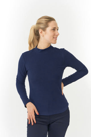 Pure Golf Super Soft Olwen Mock Neck - Navy