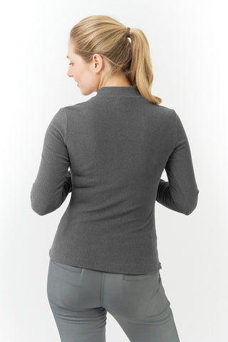 Pure Golf Olwen Super Soft Mock Neck Top - Charcoal Grey