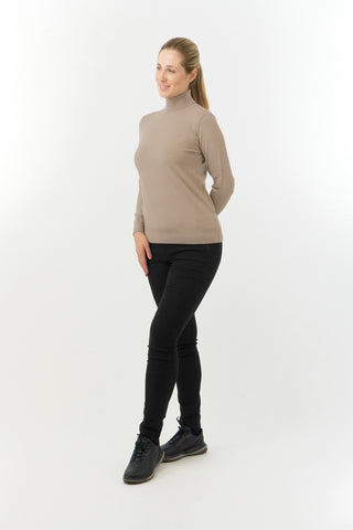 Pure Golf Simone Super Soft Roll Neck - Cappuccino