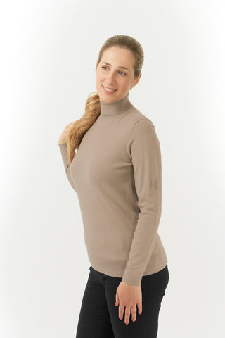 Pure Golf Simone Super Soft Roll Neck - Cappuccino