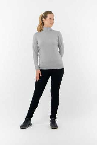 Pure Golf Simone Super Soft Roll Neck - Pale Grey